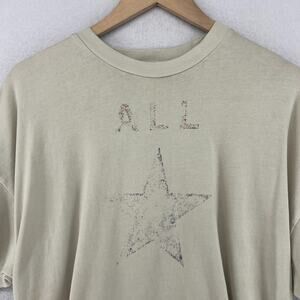 ELWOOD Shirt Mens M All Star Cropped Boxy Rolled Hem Single Stitch Gray VTG